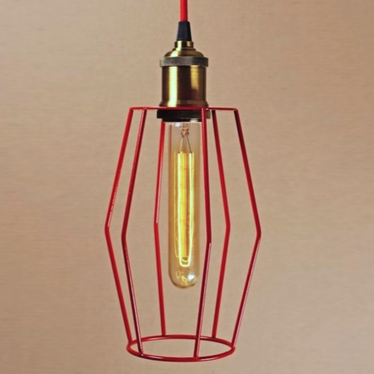 Подвесной светильник Wire Cage Pendant Spauk Red Красный в Новосибирске | Loft Concept 