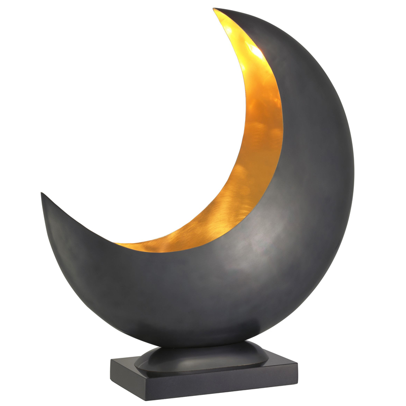 Настольная лампа Eichholtz Table Lamp Half Moon Латунь Черный в Новосибирске | Loft Concept 