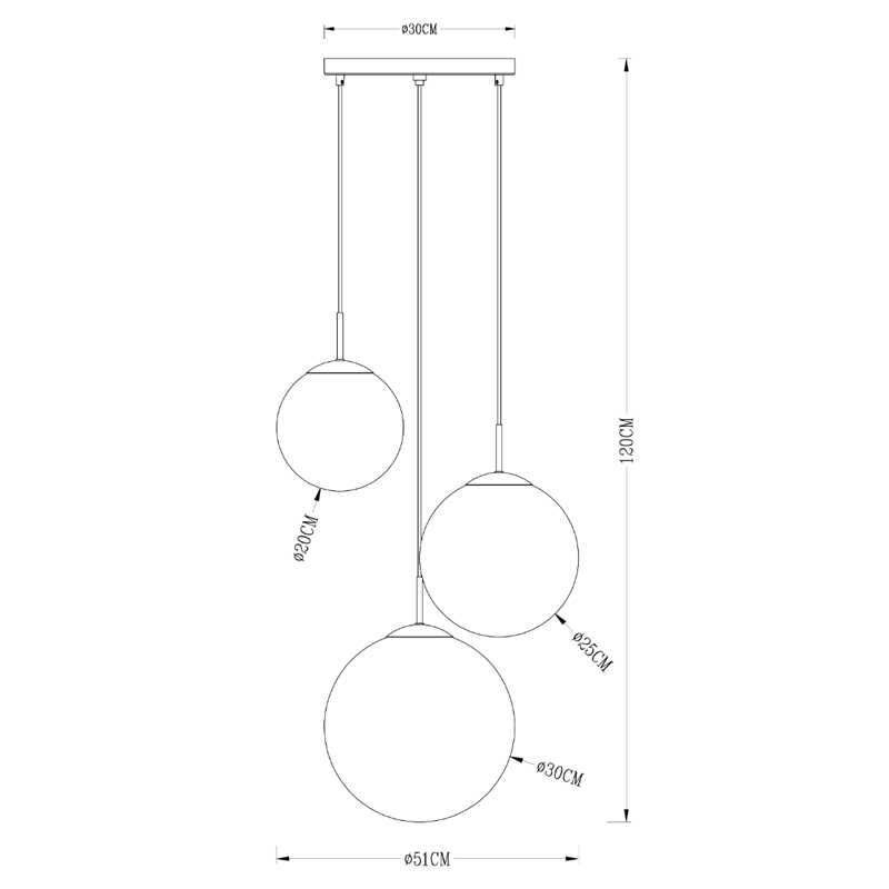 Люстра Ball Sunrise Pendant lamp smok 3 плафона в Новосибирске