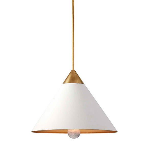 Подвесной светильник Cleo Pendant Brass & White Латунь Белый в Новосибирске | Loft Concept 