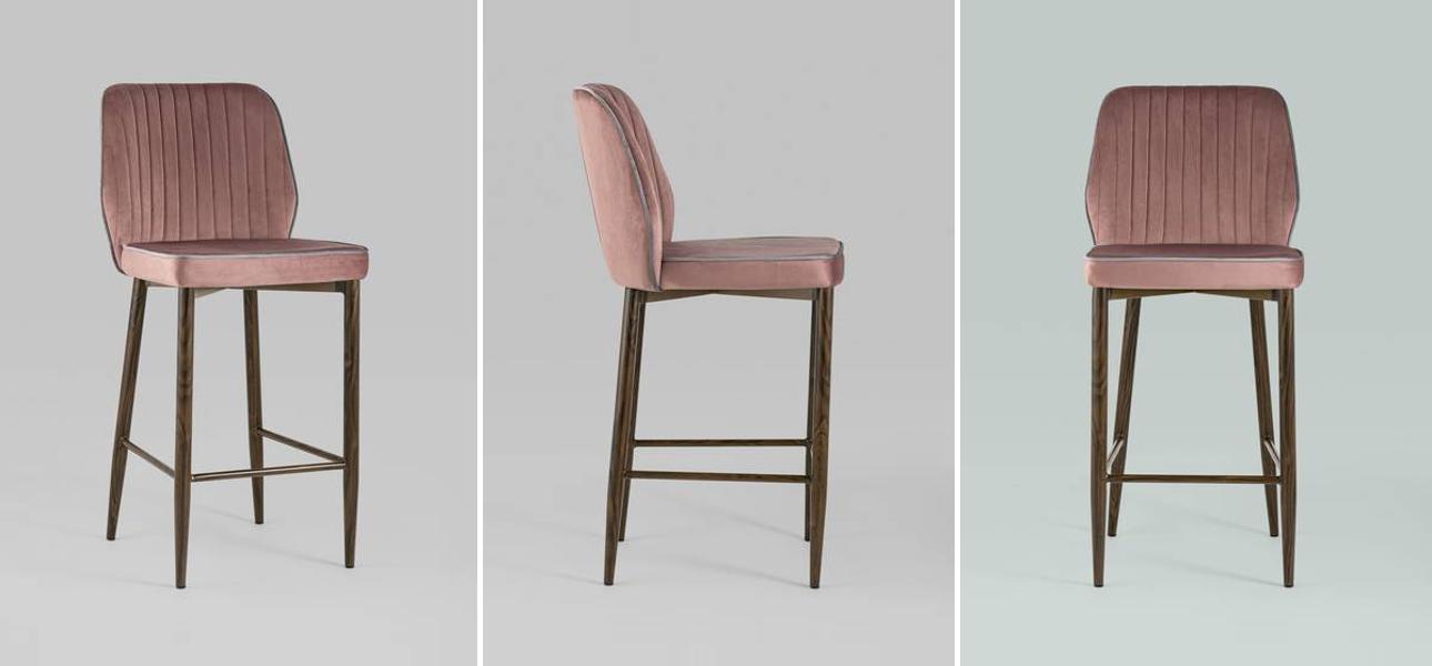 Стул Lawrence Chair Пыльно-Розовый Серый кант - фото