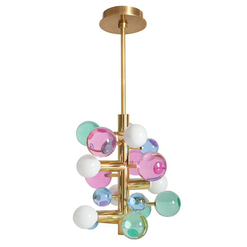 Светильник Jonathan Adler GLOBO FIVE-LIGHT CHANDELIER Multi Золотой Мульти в Новосибирске | Loft Concept 