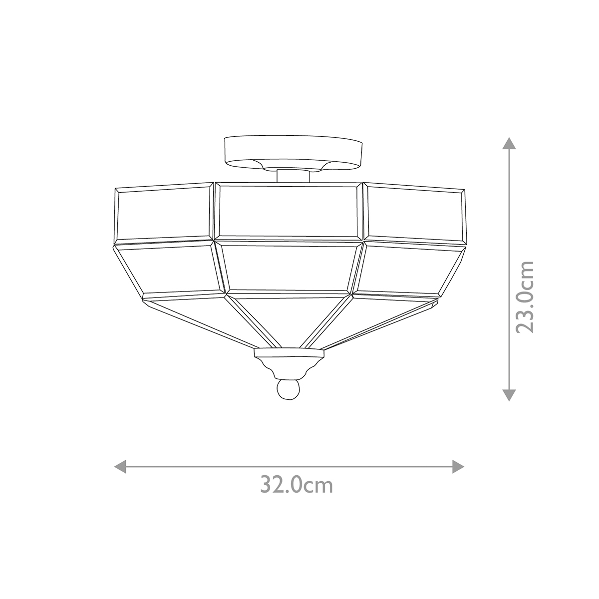 Потолочный светильник шестигранной формы с прозрачными стеклянным плафоном Elstead Lighting в Новосибирске