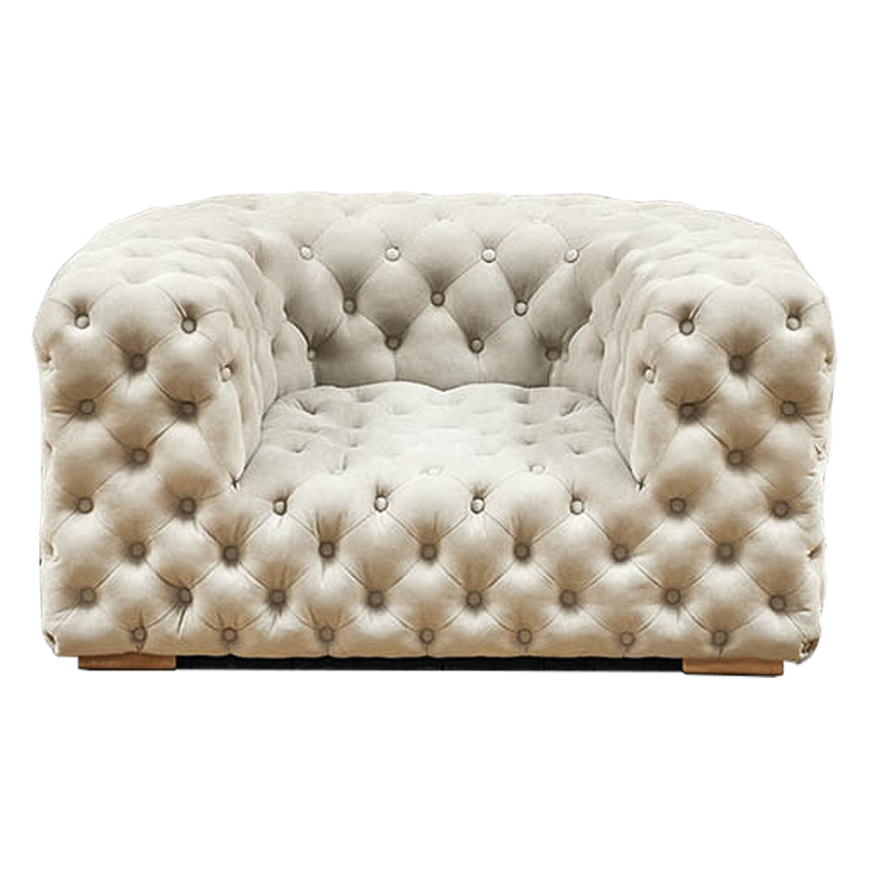 Кресло Soho Tufted Milk Armchair Молочный в Новосибирске | Loft Concept 