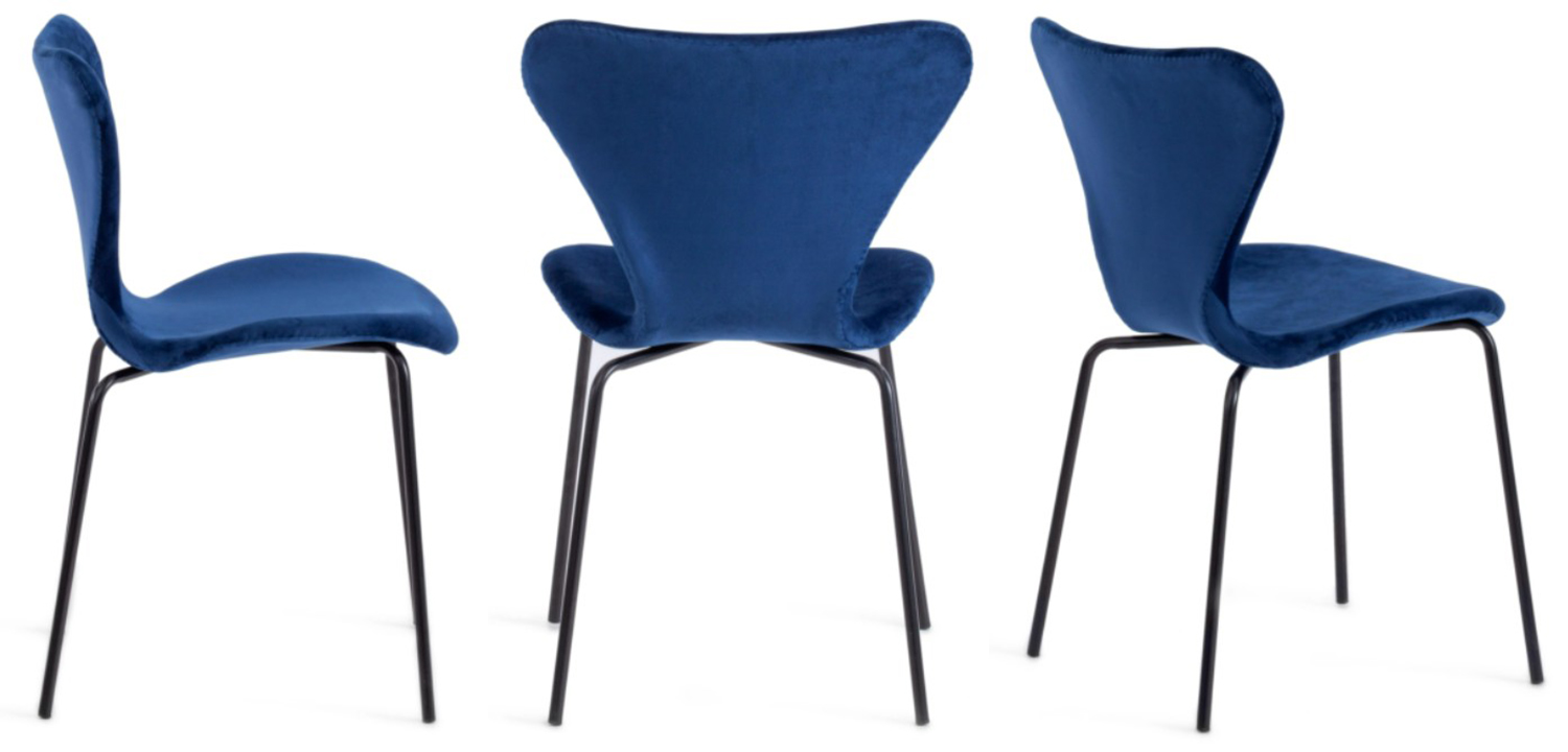 Стул Julissa Blue Chair флок - фото