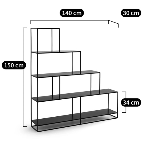 Ступенчатый стеллаж Menzie Steps Metal Rack Black в Новосибирске