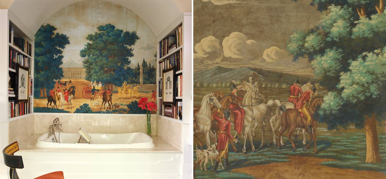 Обои ручная роспись La Chasse de Compiègne Jacquemart on antique - фото