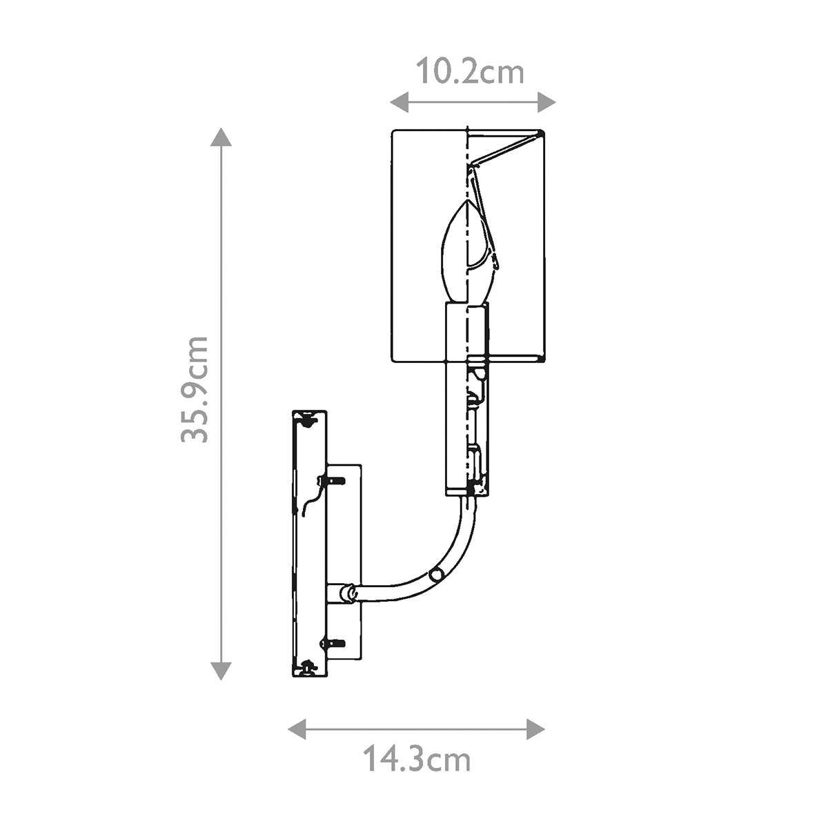 Бра с прямоугольным основанием цвета хром и белым цилиндрическим льняным абажуром Feiss в Новосибирске