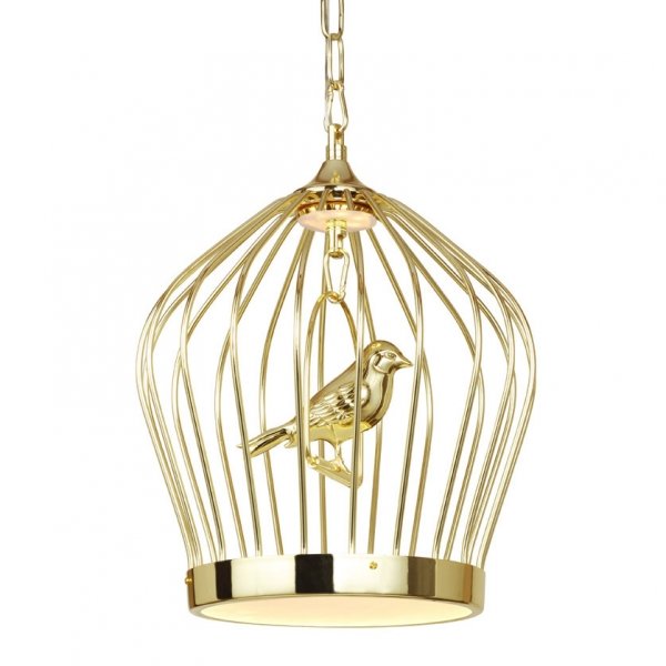 Люстра Birdcage Chandelier Gold Глянцевое золото в Новосибирске | Loft Concept 