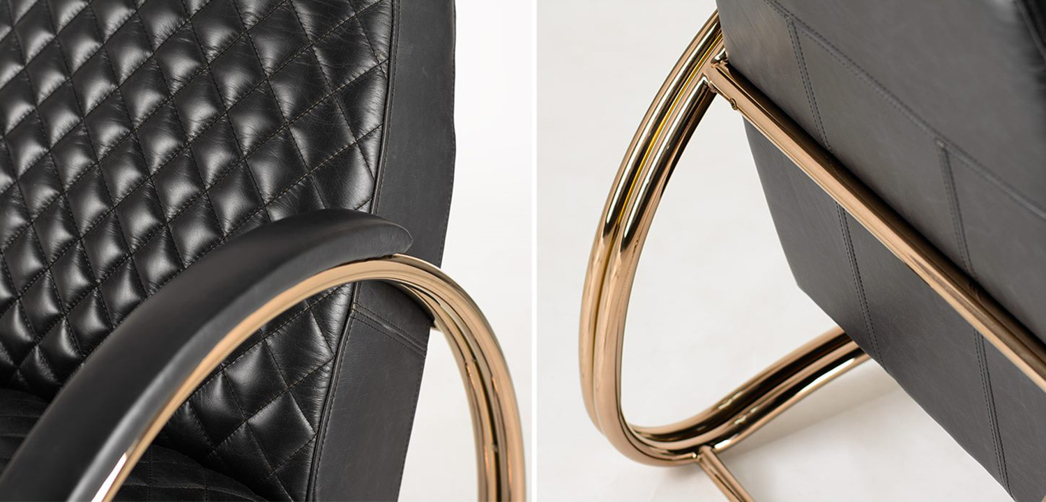 Кресло Hodges Armchair black leather - фото №1