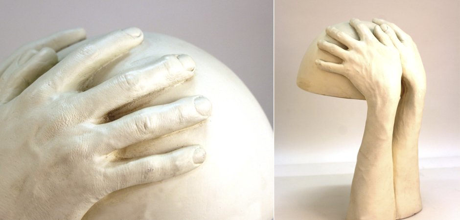 Настольная лампа Modern Richard Etts Plaster Hands Table Lamp Настольная лампа Modern Richard Etts Plaster Hands Table Lamp - Loft-Concept в Новосибирске