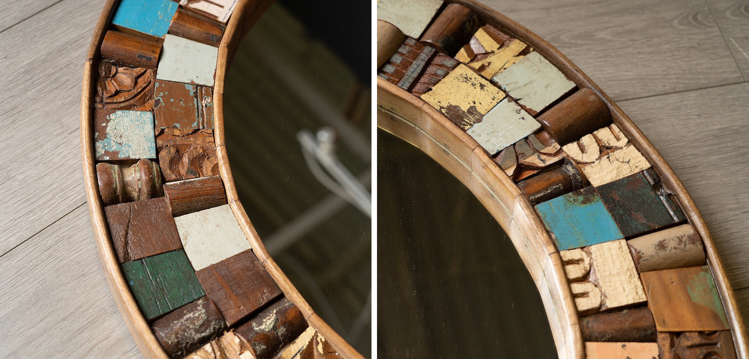 Зеркало Antique Wood Mirror - фото