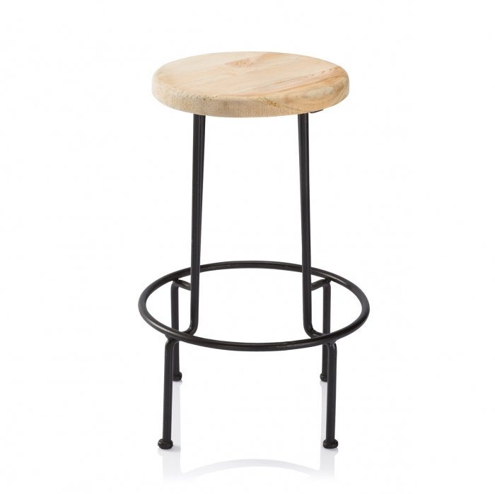 Барный стул Industrial Iron Linden Bar Stool Древесина Черный в Новосибирске | Loft Concept 