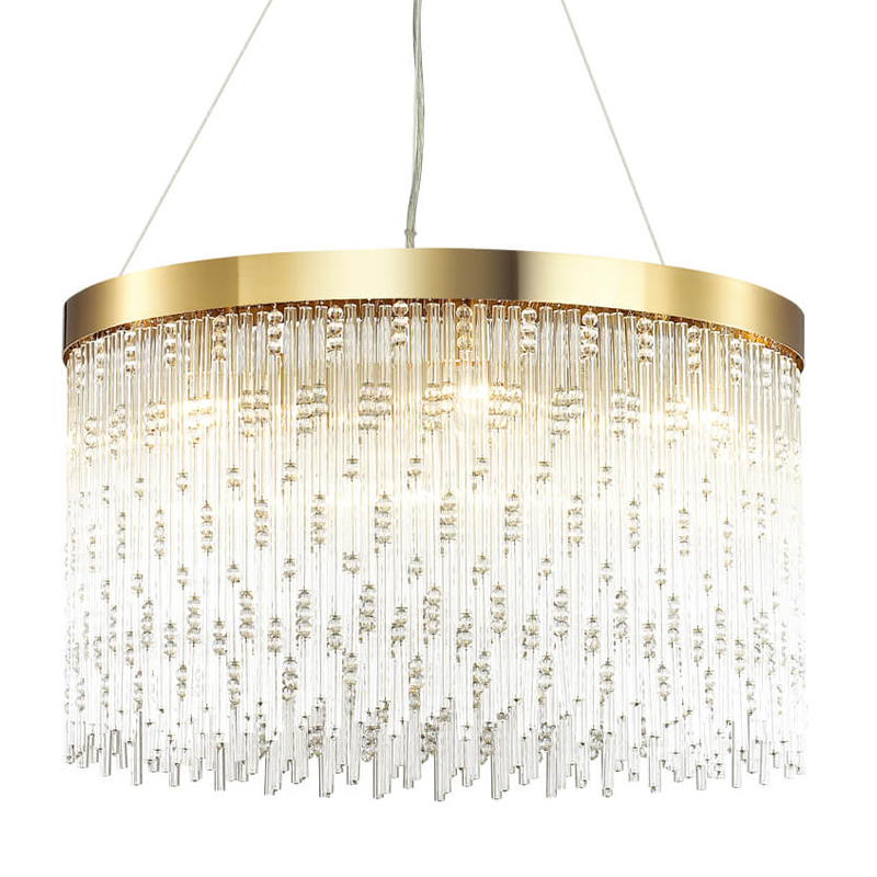 Люстра Hailstorm Rain Kerri Chandelier gold 60 Прозрачный (Transparent) Золотой в Новосибирске | Loft Concept 