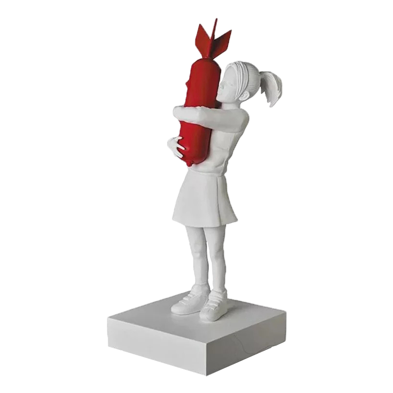 Статуэтка Banksy Bomb Hugger Sculpture Red Белый Красный в Новосибирске | Loft Concept 