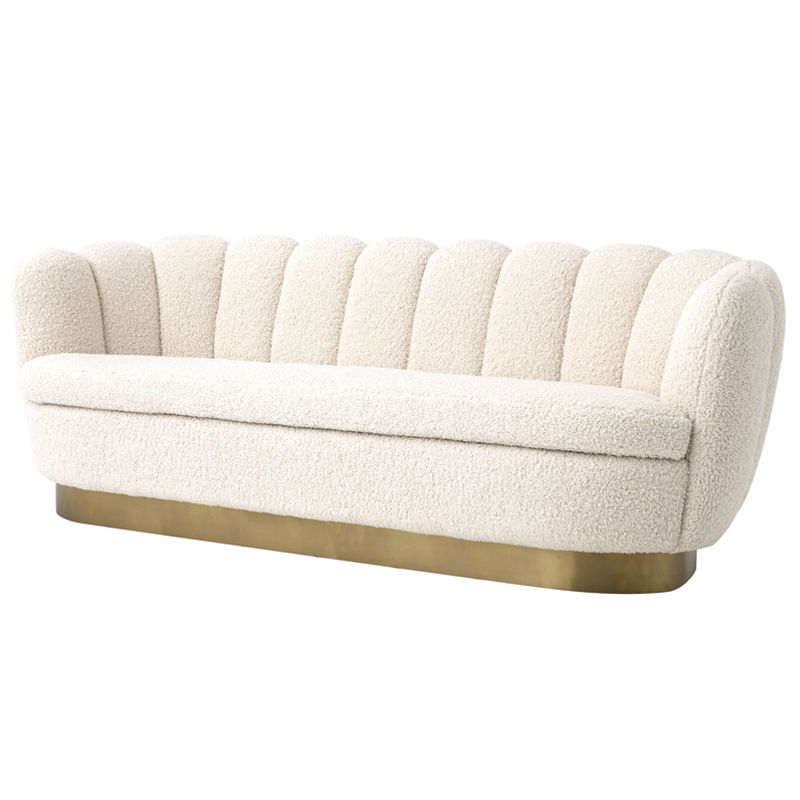 Диван Eichholtz Sofa Mirage faux shearling Белый Латунь в Новосибирске | Loft Concept 