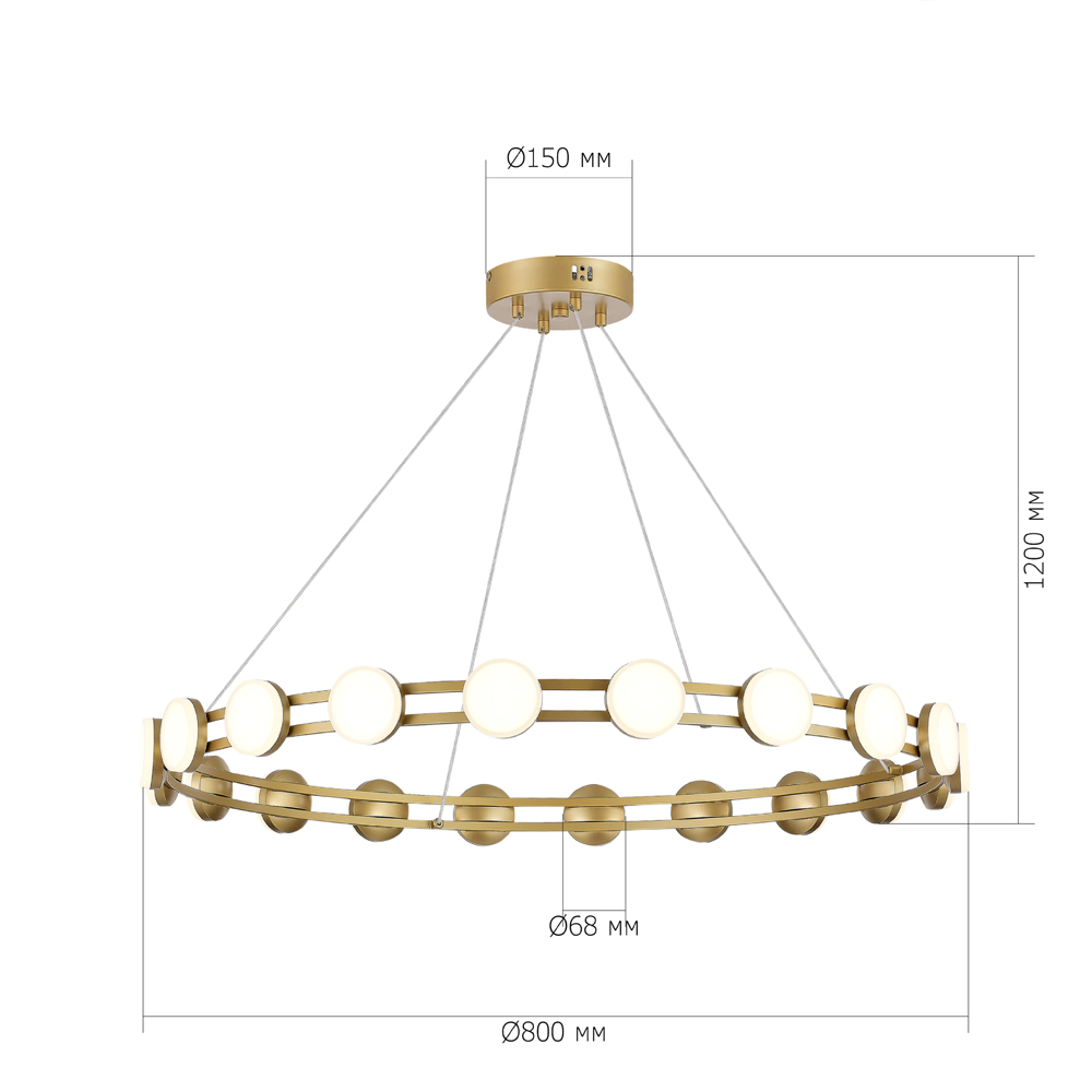 Люстра кольцевая с круглыми светодиодными источниками света Maxine Light в Новосибирске
