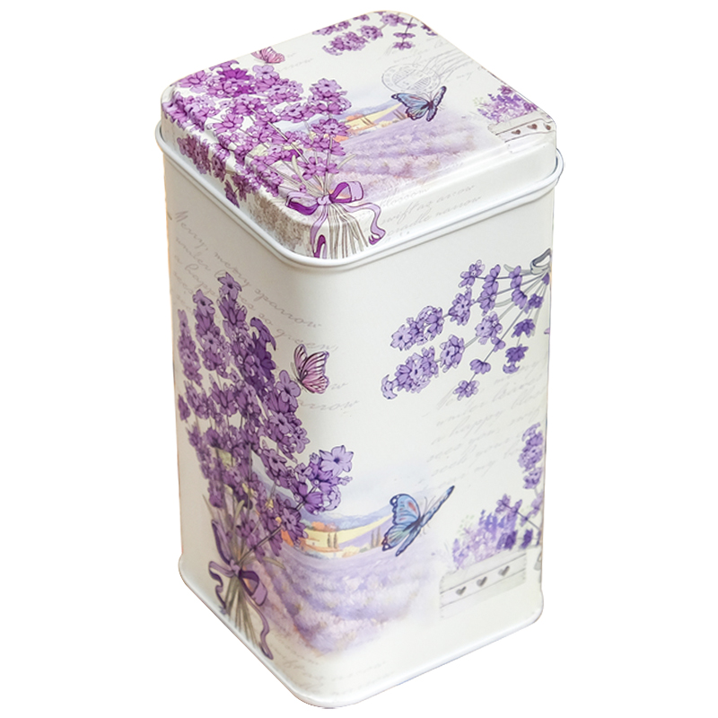 Шкатулка металлическая Lavender Bouquet Metal Box Бежевый Сиреневый Мульти в Новосибирске | Loft Concept 