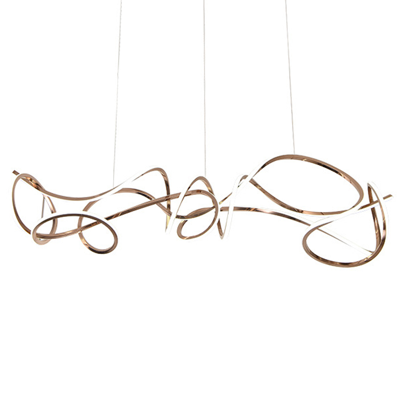 Светодиодная люстра Curly Ribbon Light Глянцевое золото в Новосибирске | Loft Concept 