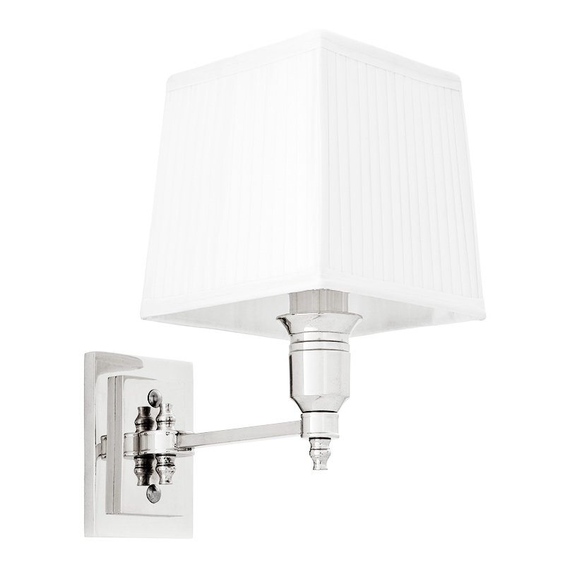 Бра Wall Lamp Lexington Single Nickel+White Никель Белый в Новосибирске | Loft Concept 