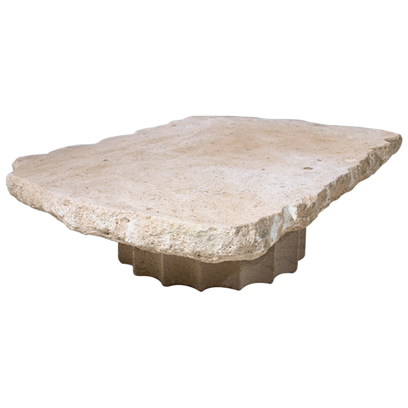 Кофейный стол Travertine Column Coffee Table Бежевый Песочный в Новосибирске | Loft Concept 