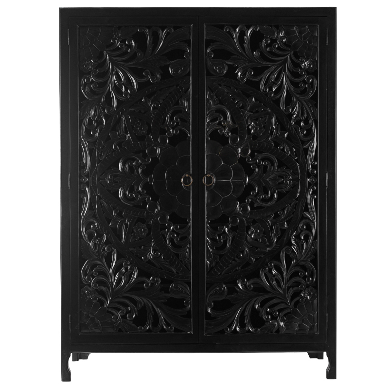 Шкаф Beauden Lace Cabinet Black Черный в Новосибирске | Loft Concept 