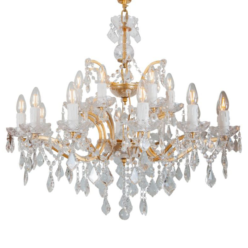 Люстра 19th c. Rococo IRON & CLEAR CRYSTAL GOLD Chandelier 18 Золотой Прозрачное Стекло в Новосибирске | Loft Concept 