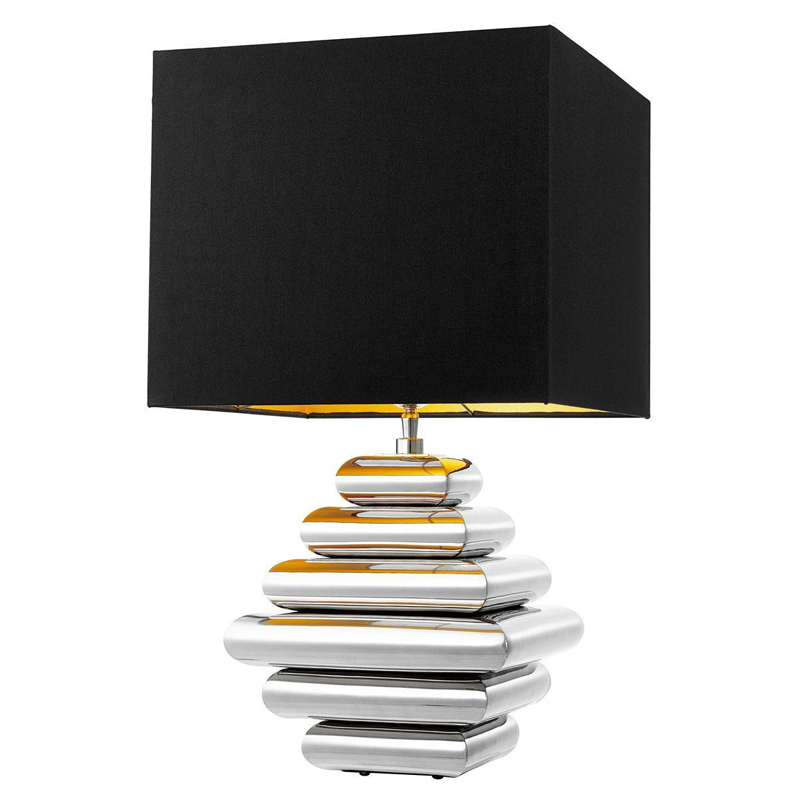 Настольная лампа Eichholtz Table Lamp Belmond Никель Черный в Новосибирске | Loft Concept 