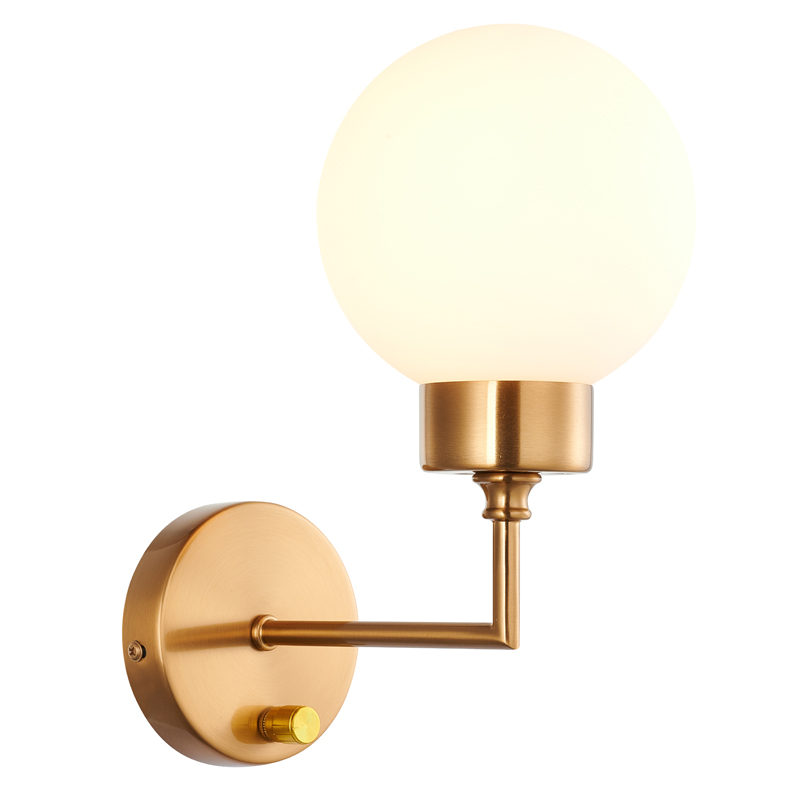 Бра Zibille Sconce brass Латунь Белое матовое стекло в Новосибирске | Loft Concept 