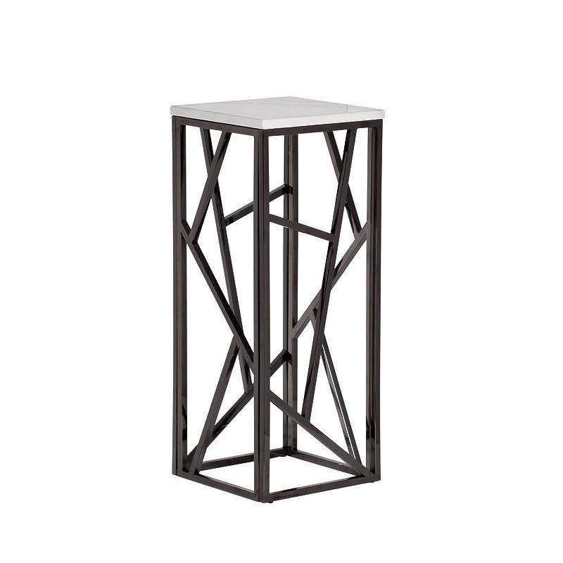 Подставка Serene Furnishing Dark Chrome Marble Top stand Хром Белый в Новосибирске | Loft Concept 