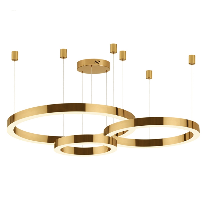 Люстра 3 Gold Ring Horizontal Золотой в Новосибирске | Loft Concept 