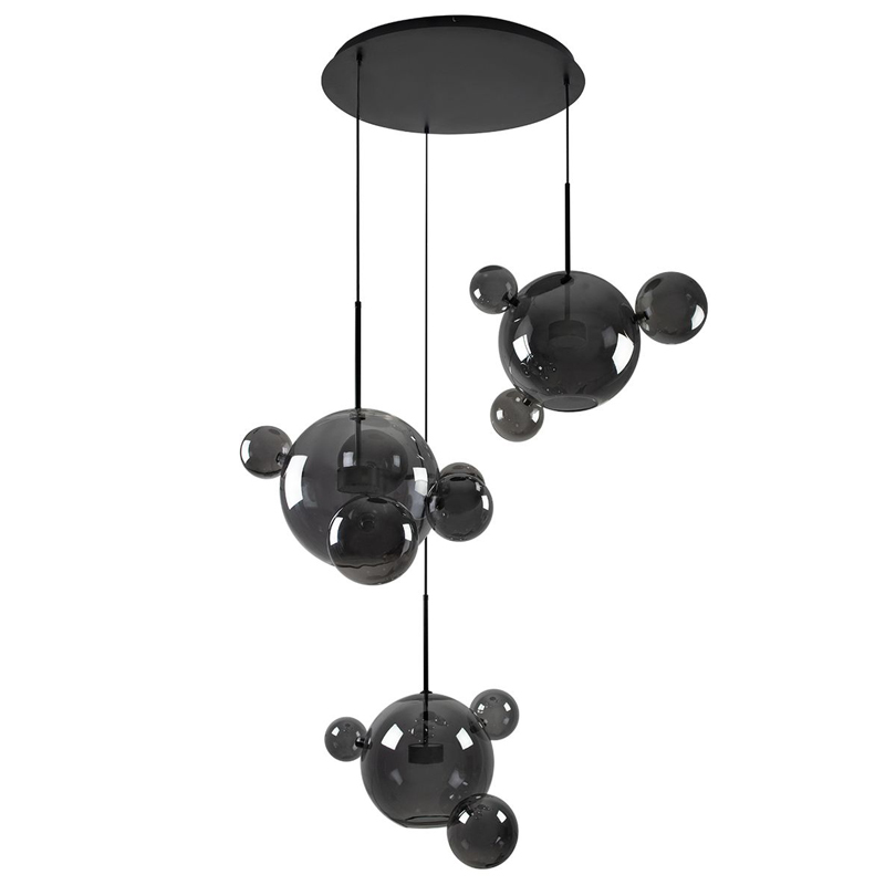 Люстра Bolle Circular Chandelier 14 BUBBLE Giopato & Coombes smoky Дымчатый (Smoke) в Новосибирске | Loft Concept 