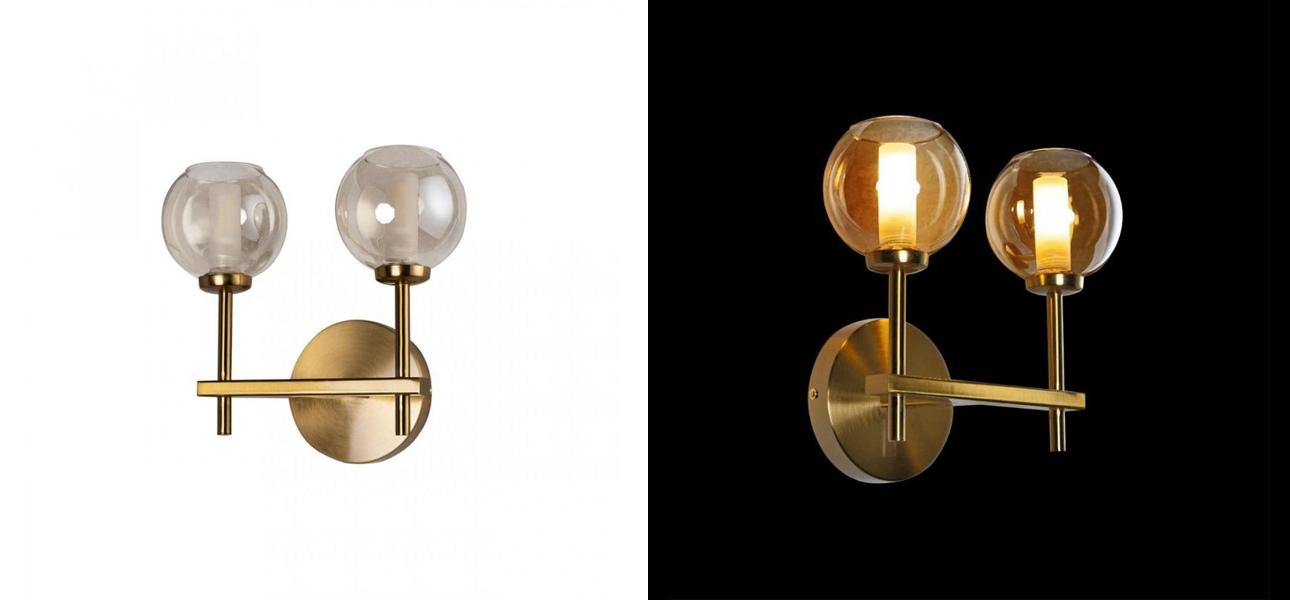 Бра RH Boule de Cristal Double Wall Lamp amber Gold - фото