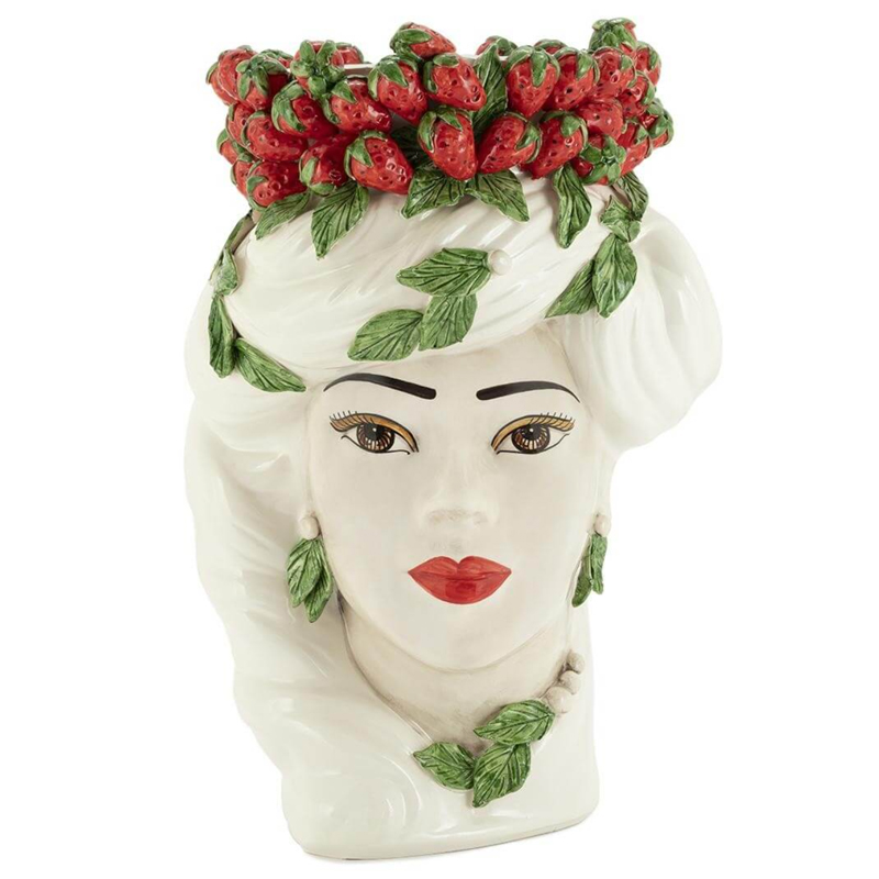 Ваза VASE STRAWBERRIES HEAD LADY BIG White Красный Белый в Новосибирске | Loft Concept 