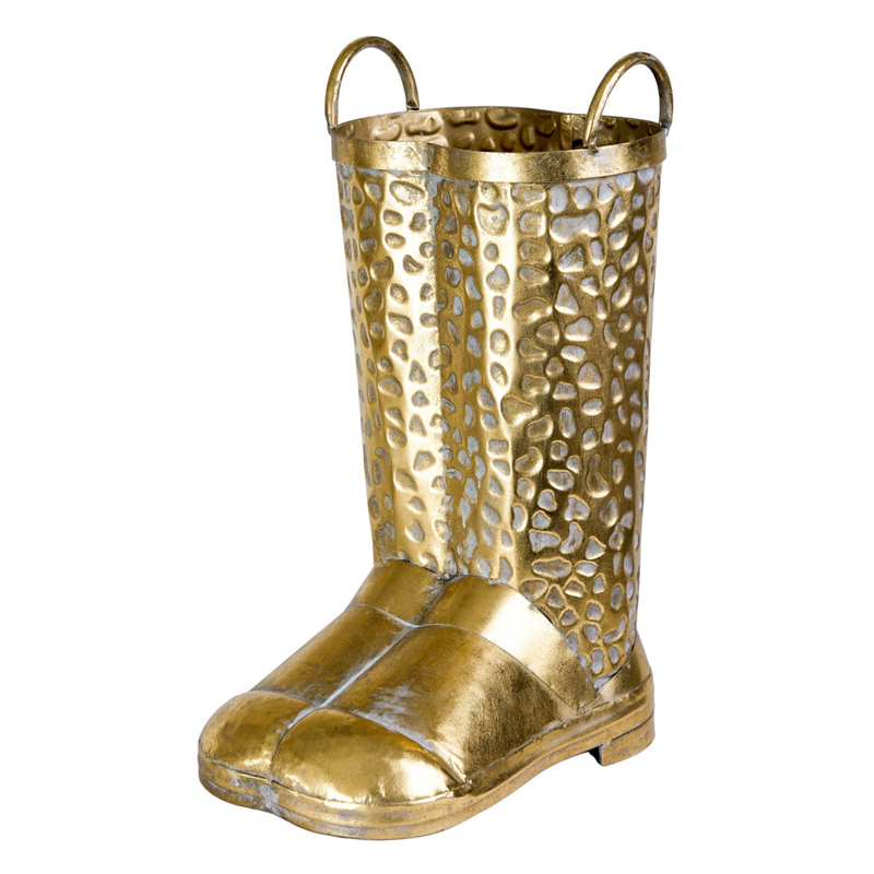 Ваза в форме сапог с рельефной текстурой и ручками Vase Boot Винтажное Темное Золото Ваза в форме сапог с рельефной текстурой и ручками Vase Boot Винтажное Темное Золото в Новосибирске | Loft Concept