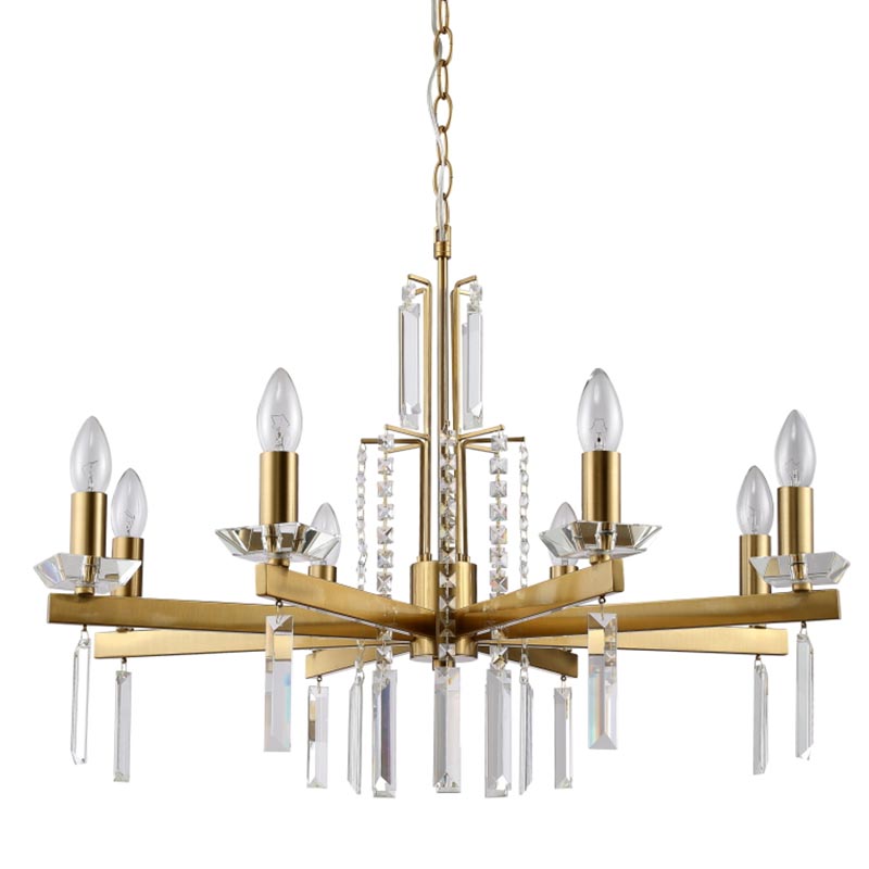 Люстра Vivien Crystal Brass Chandelier 8 Латунь Серый в Новосибирске | Loft Concept 