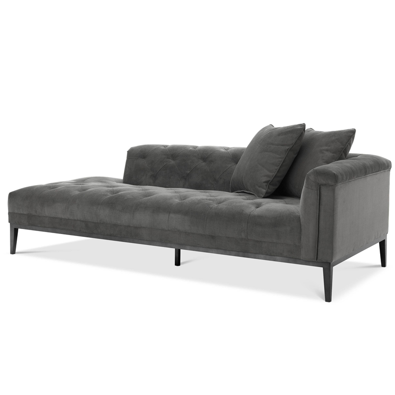 Кушетка Eichholtz Lounge Sofa Cesare Right grey Серый Темная бронза в Новосибирске | Loft Concept 