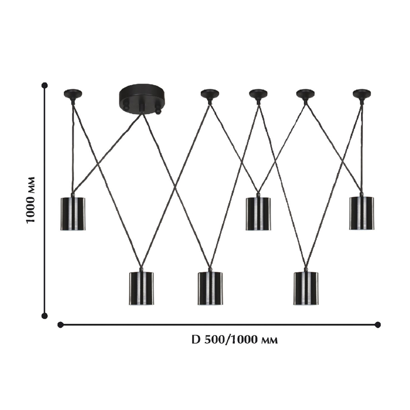 Черная каскадная люстра Wireflow Suspension в Новосибирске