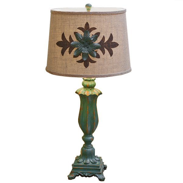 Настольная лампа Cross Ornament Provence table lamp Малахит (зеленый) Бежево-серый в Новосибирске | Loft Concept 