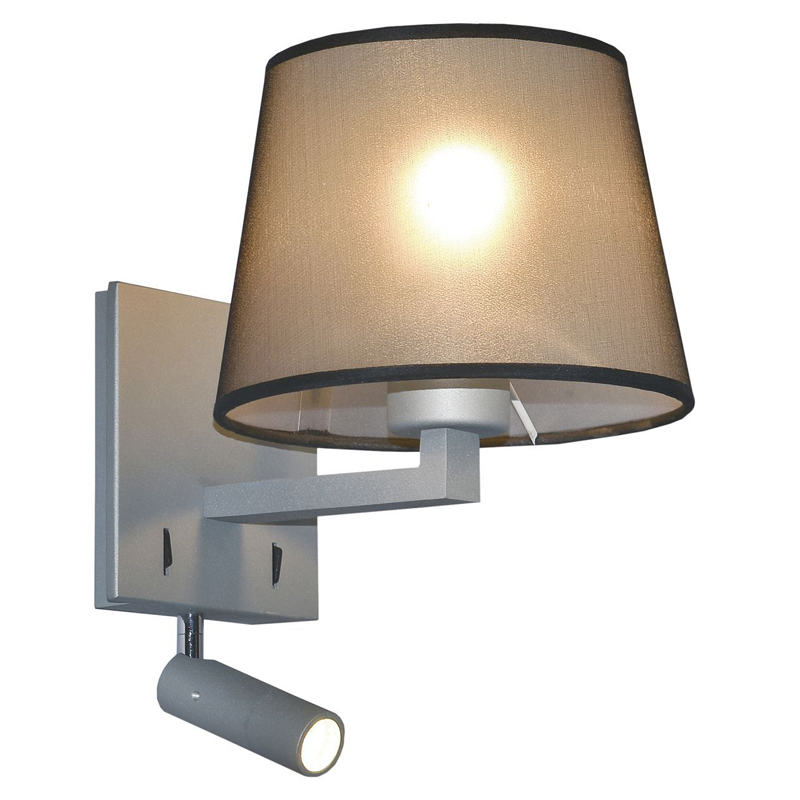 Бра с абажуром и поворотным спотом Trumpet Lamp Grey Серый в Новосибирске | Loft Concept 