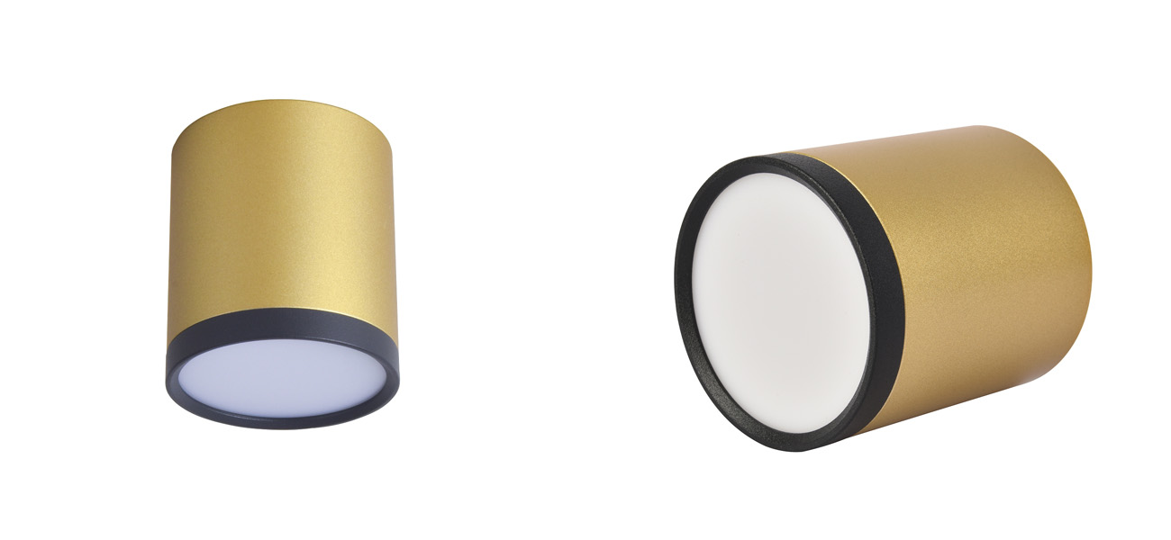 Золотой спот с черным кольцом Calma 7 см - фото