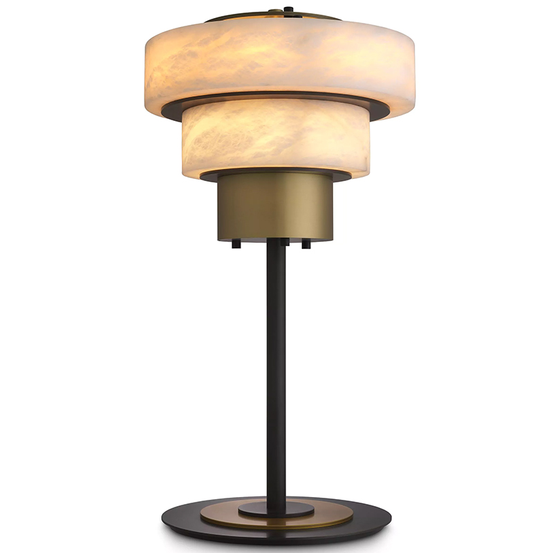 Настольная лампа Eichholtz Table Lamp Zereno Белый Латунь Черный в Новосибирске | Loft Concept 