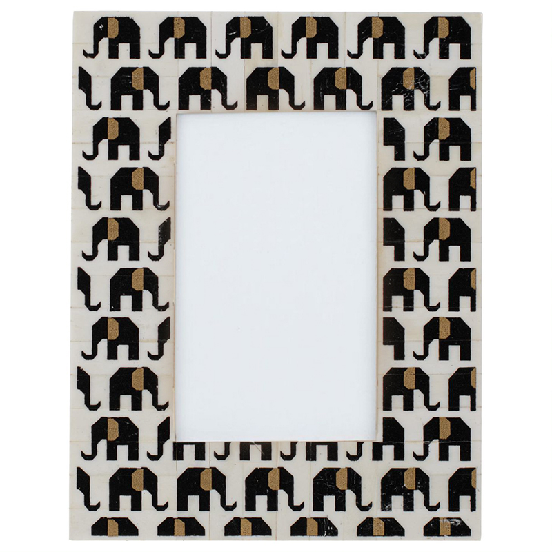 Фоторамка кость Indian Elephants Bone Inlay photo frame Черно-белый в Новосибирске | Loft Concept 