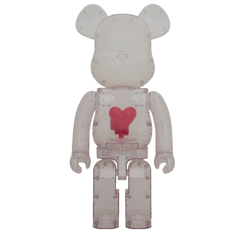 Статуэтка Bearbrick Red Heart Прозрачный (Transparent) Красный в Новосибирске | Loft Concept 