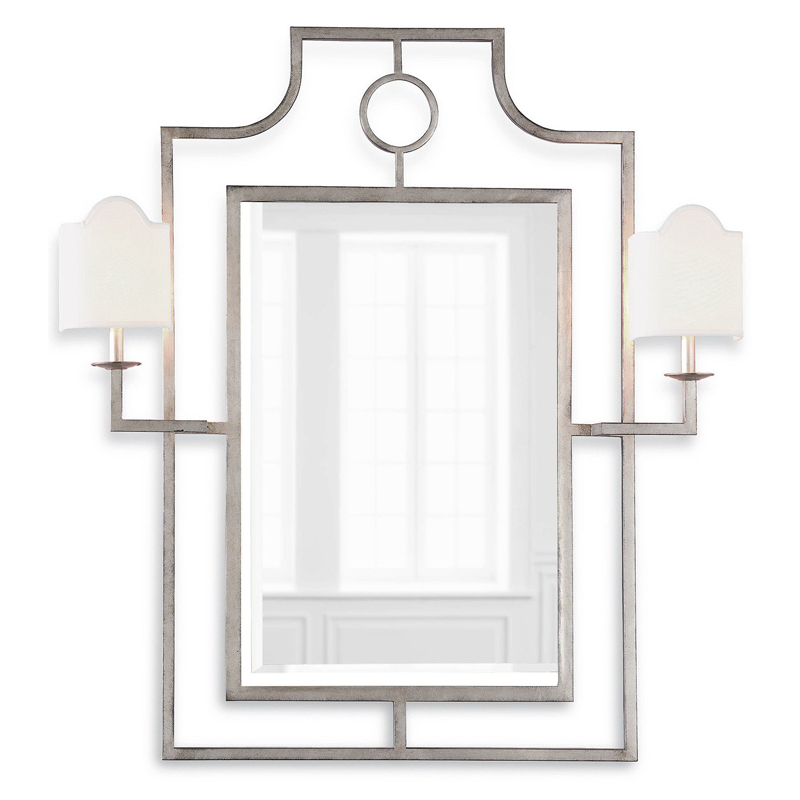 Зеркало с бра Mirror with Sconces Dairile Silver Серебряный в Новосибирске | Loft Concept 