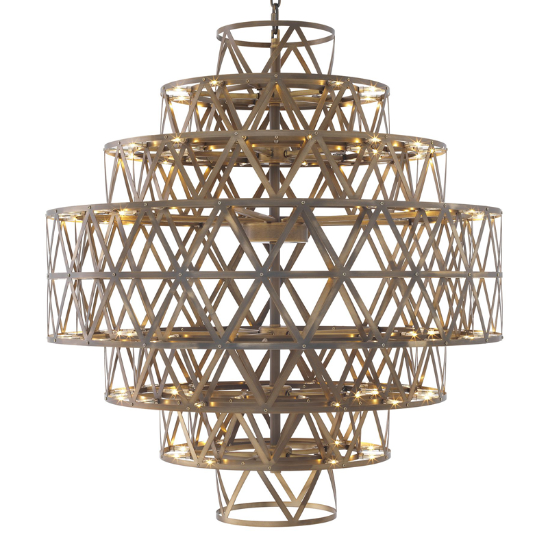 Люстра Eichholtz Chandelier Clinton brass Латунь Античная полированная в Новосибирске | Loft Concept 