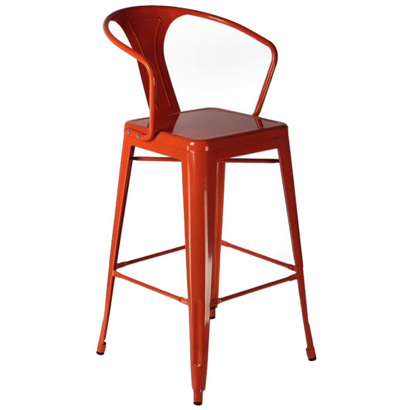 Барный стул Tolix Bar Stool 75 Armchair Backed Черный Оранжевый Красный Желтый Белый в Новосибирске | Loft Concept 