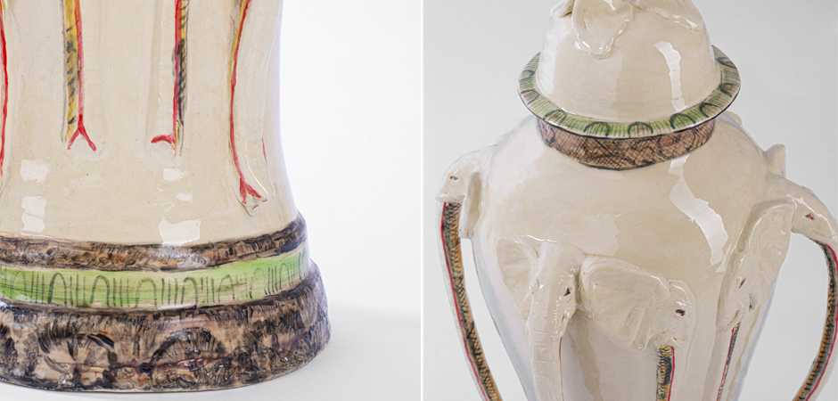 Большая Ваза Safari Elephant Urn Ardmore style - фото №1