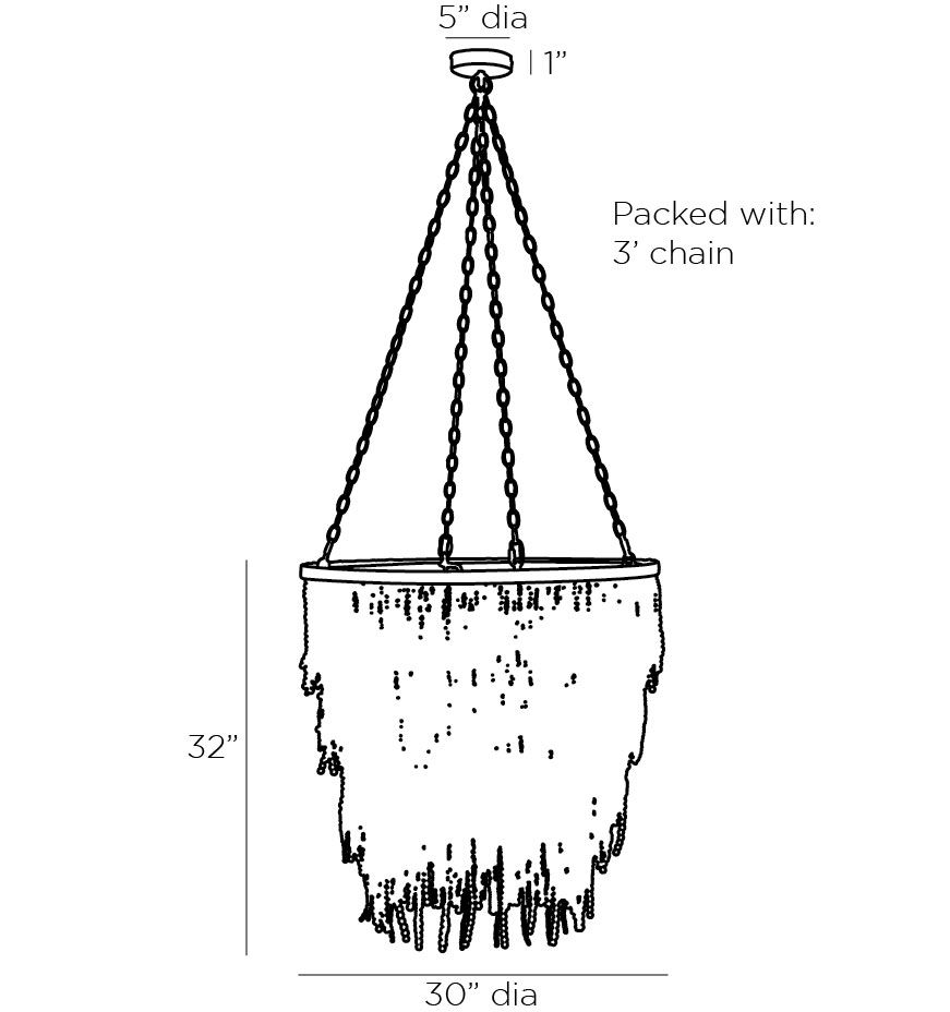 Люстра Амбре деревянные бусы LIZZY CHANDELIER в Новосибирске