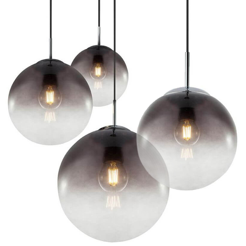 Светильник Ball Sunrise Pendant lamp smok 1 плафон Стекло Смок Хром в Новосибирске | Loft Concept 